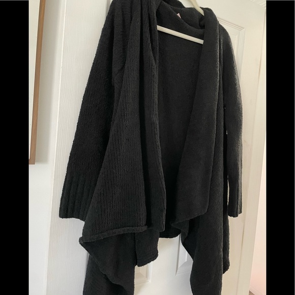 Fuzzy comfy asymmetrical wrap cardigan - Picture 2 of 5
